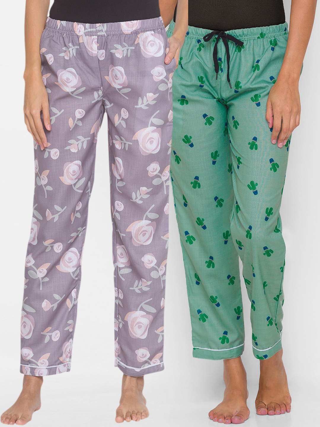

FashionRack Women Pack of 2 Printed Lounge Pants, Green