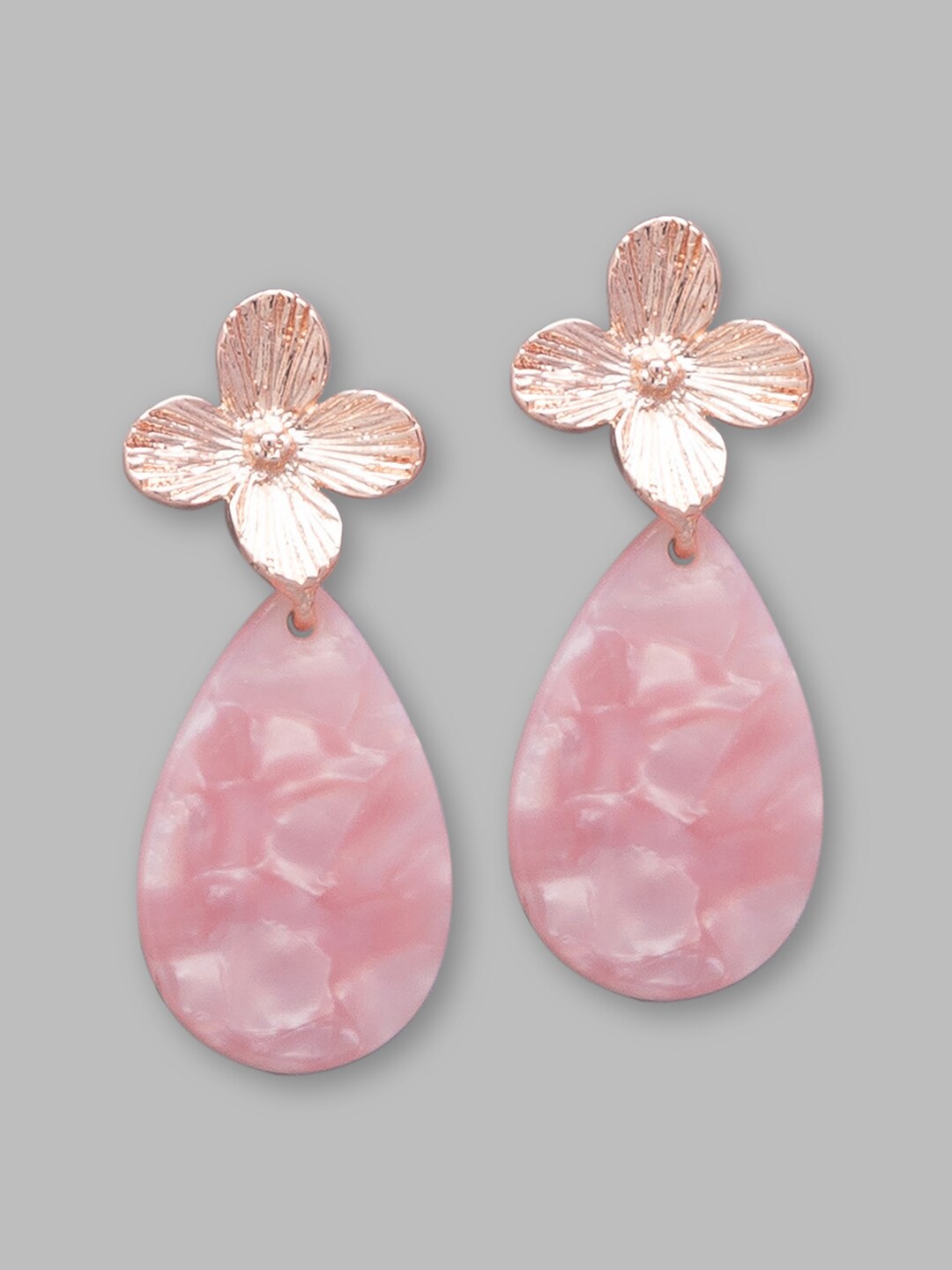 

Globus Rose Gold Plated Floral Drop Earrings