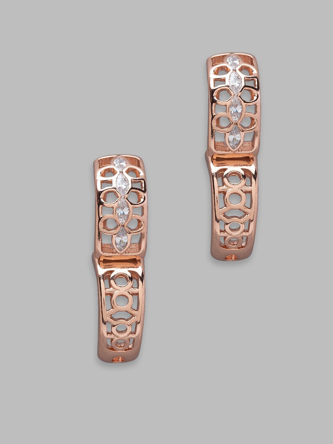 

Globus Rose Gold Geometric Hoop Earrings