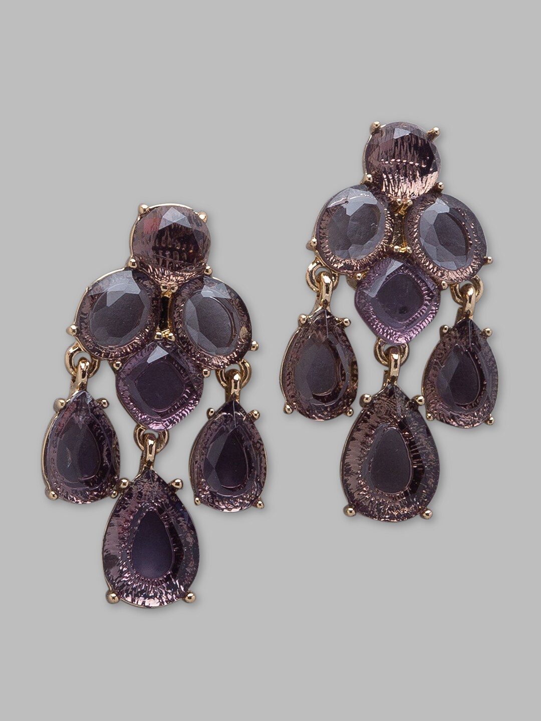 

Globus Gold Plated Transparent Geometric Drop Earrings