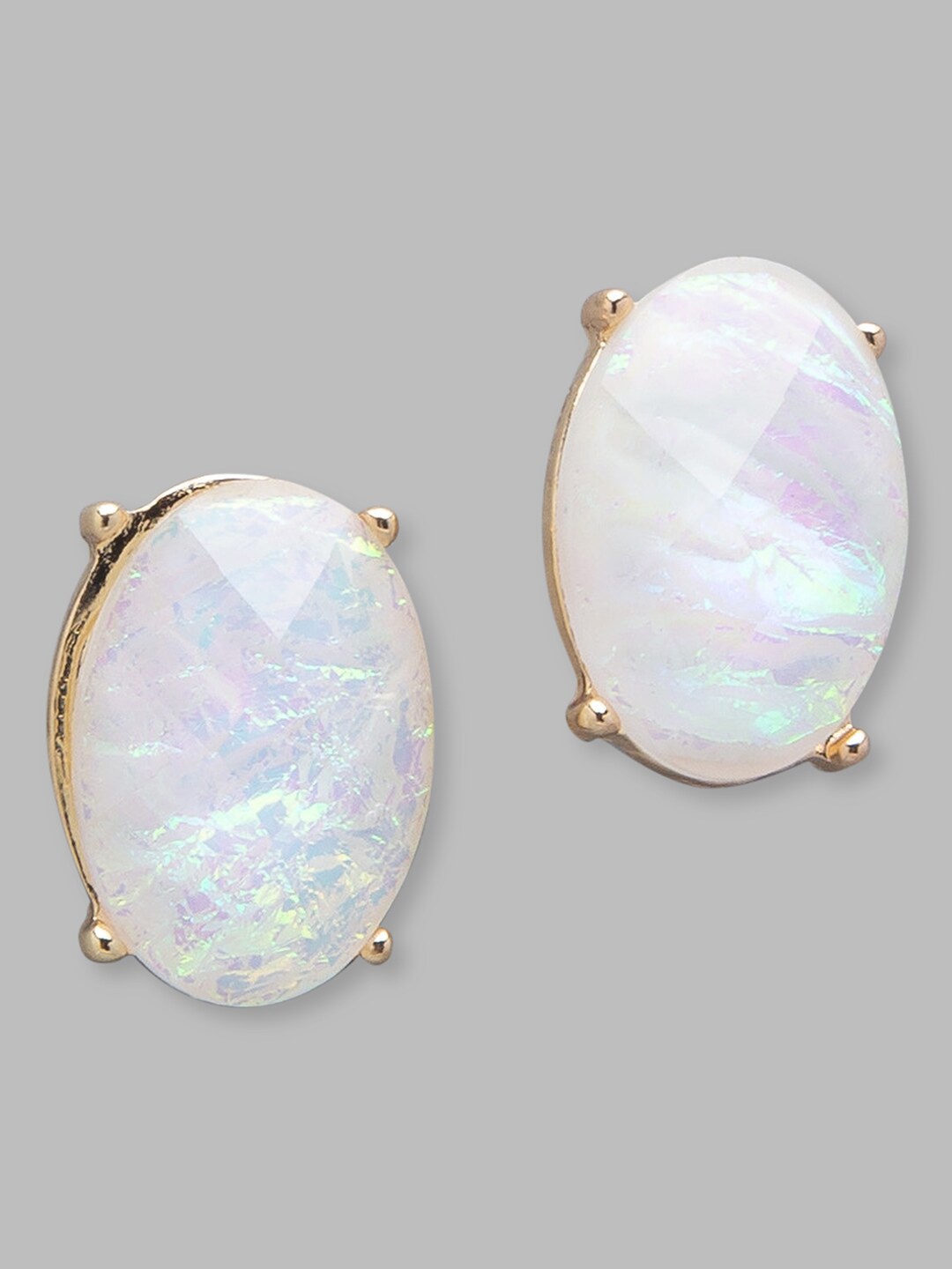 

Globus Gold-Toned Oval Studs Earrings