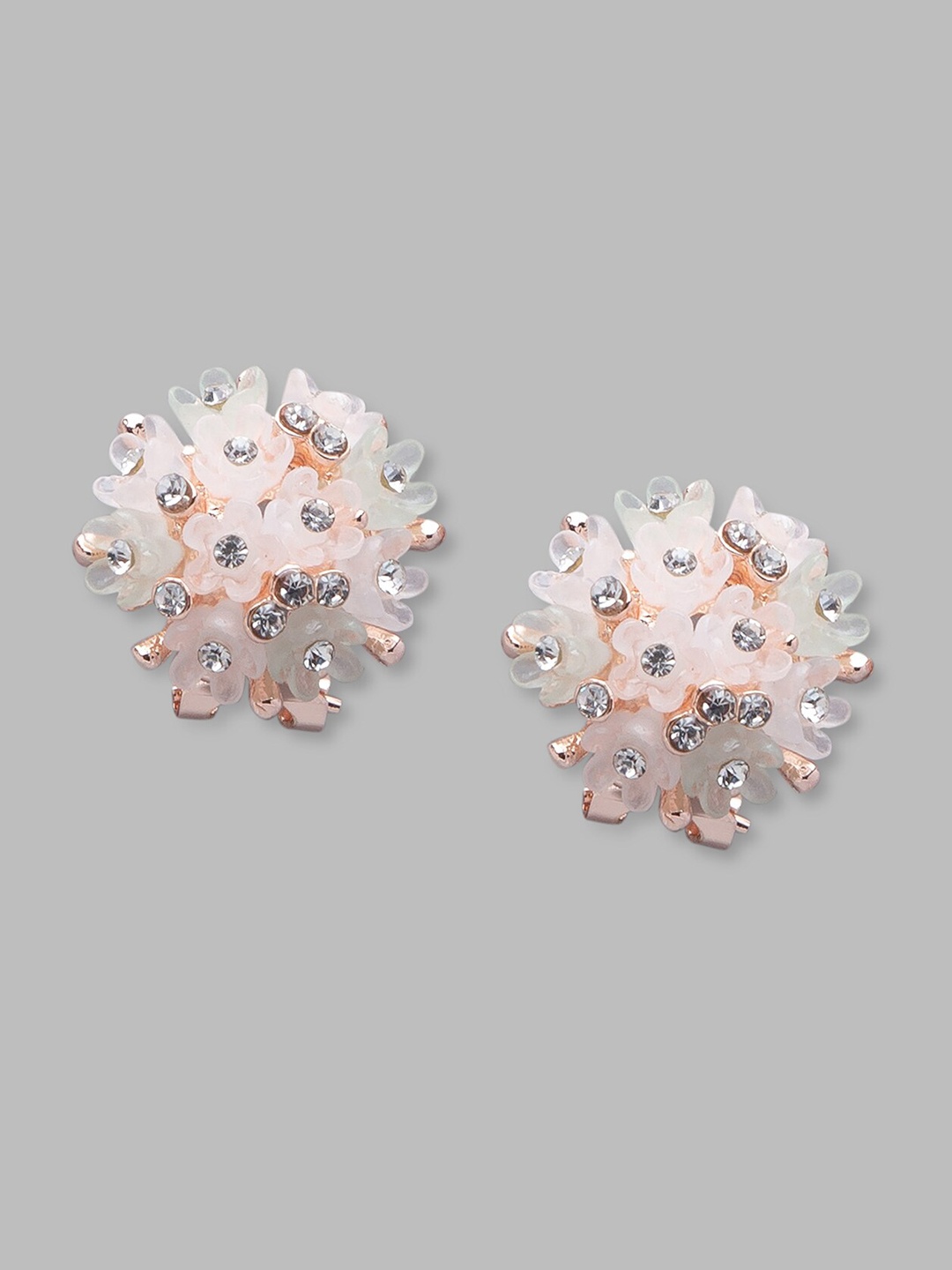 

Globus Rose Gold-Plated & White Floral Studs Earrings