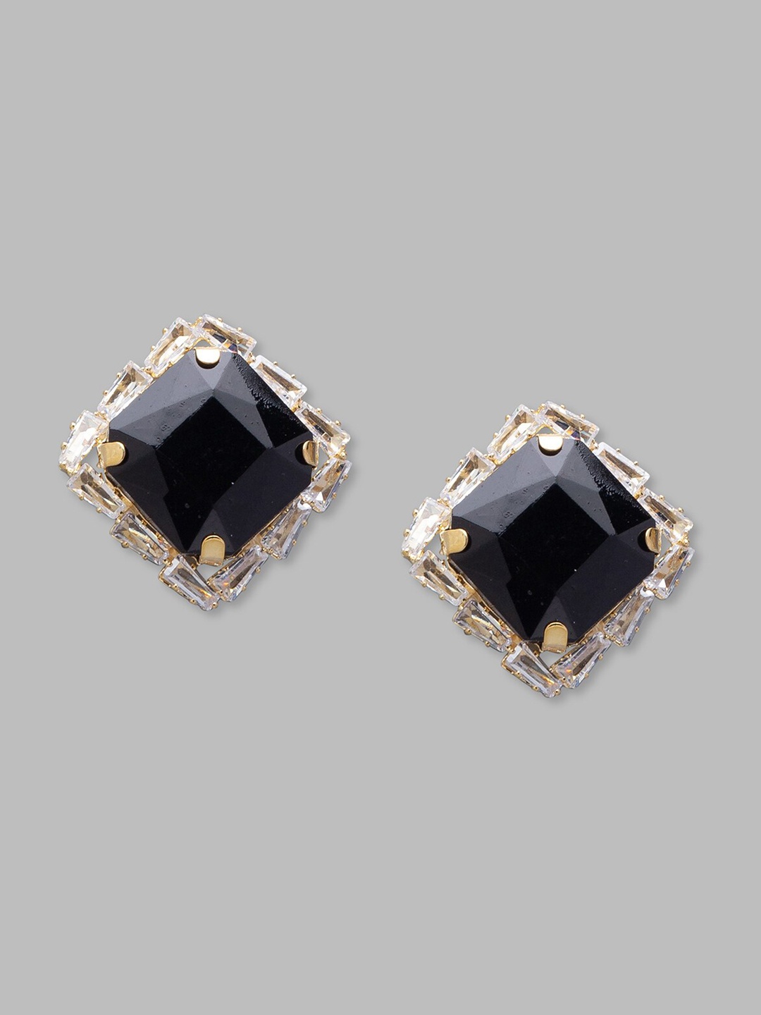 

Globus Black Square Studs Earrings