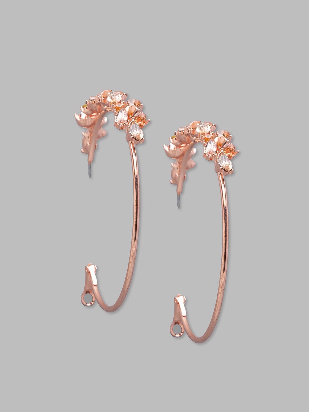 

Globus Rose Gold Geometric Half Hoop Earrings