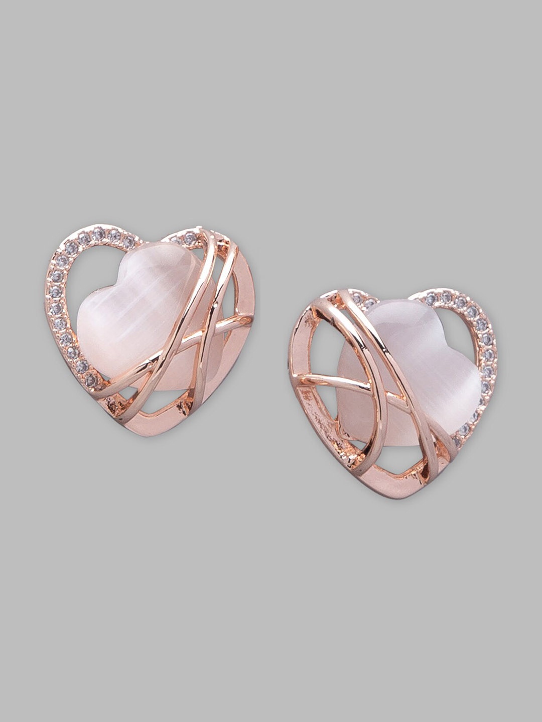 

Globus Rose Gold Heart Shaped Studs Earrings