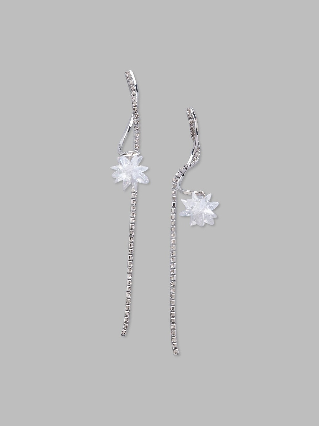 

Globus Silver-Plated Contemporary Drop Earrings