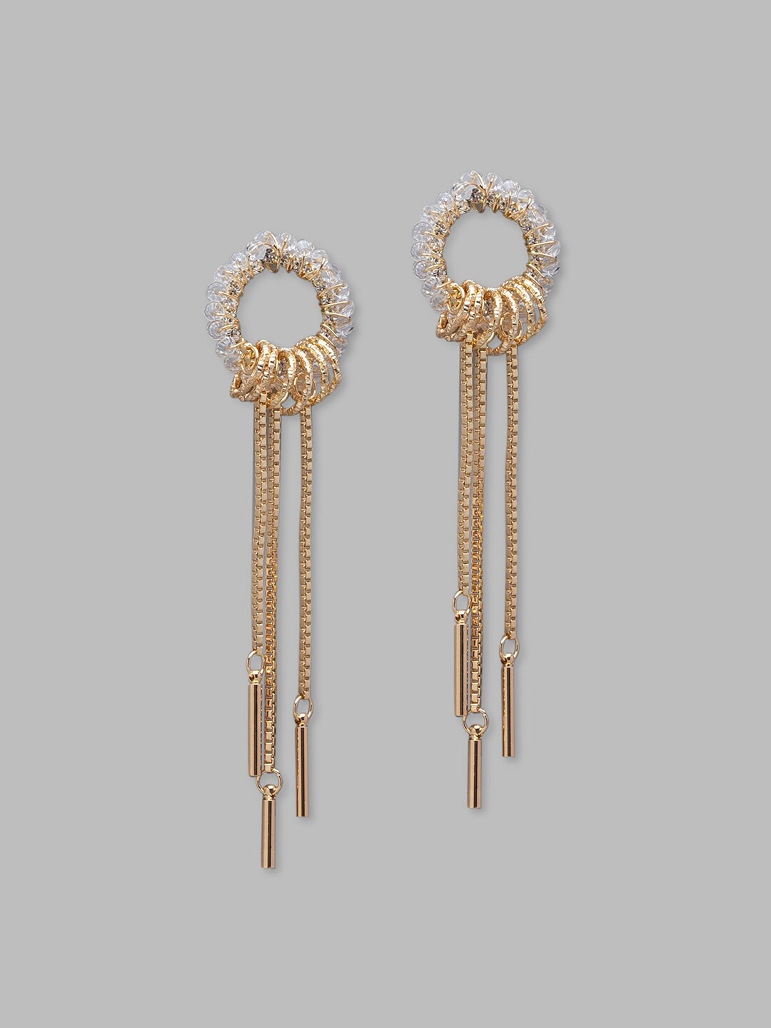 

Globus Gold Plated Geometric Drop Earrings