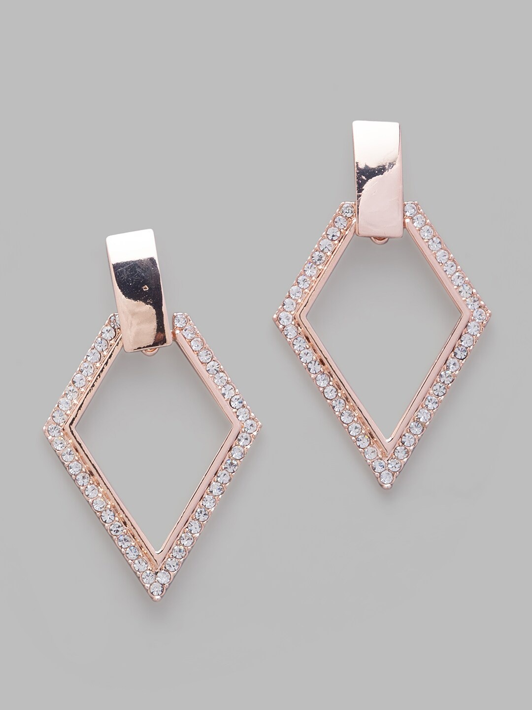 

Globus Rose Gold Geometric Drop Earrings