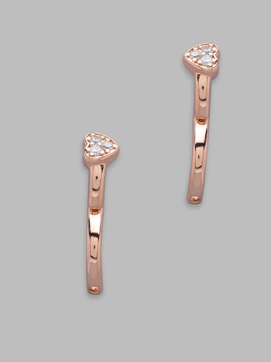 

Globus Rose Gold Heart Shaped Hoop Earrings