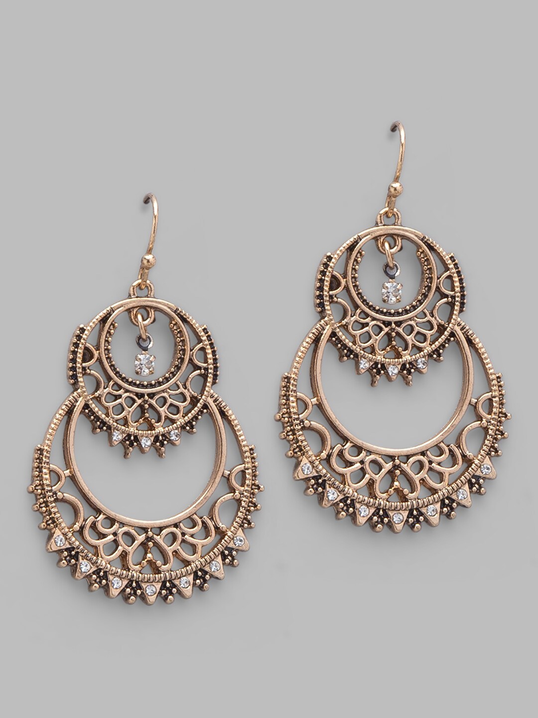 

Globus Gold-Plated Geometric Chandbalis Earring