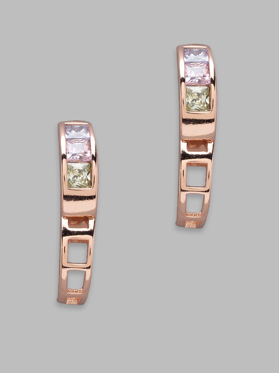 

Globus Rose Gold-Plated Geometric Hoop Earrings