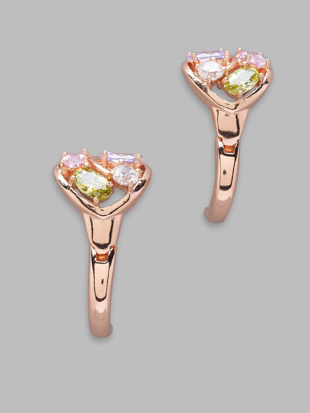 

Globus Rose Gold Plated Geometric Hoop Earrings