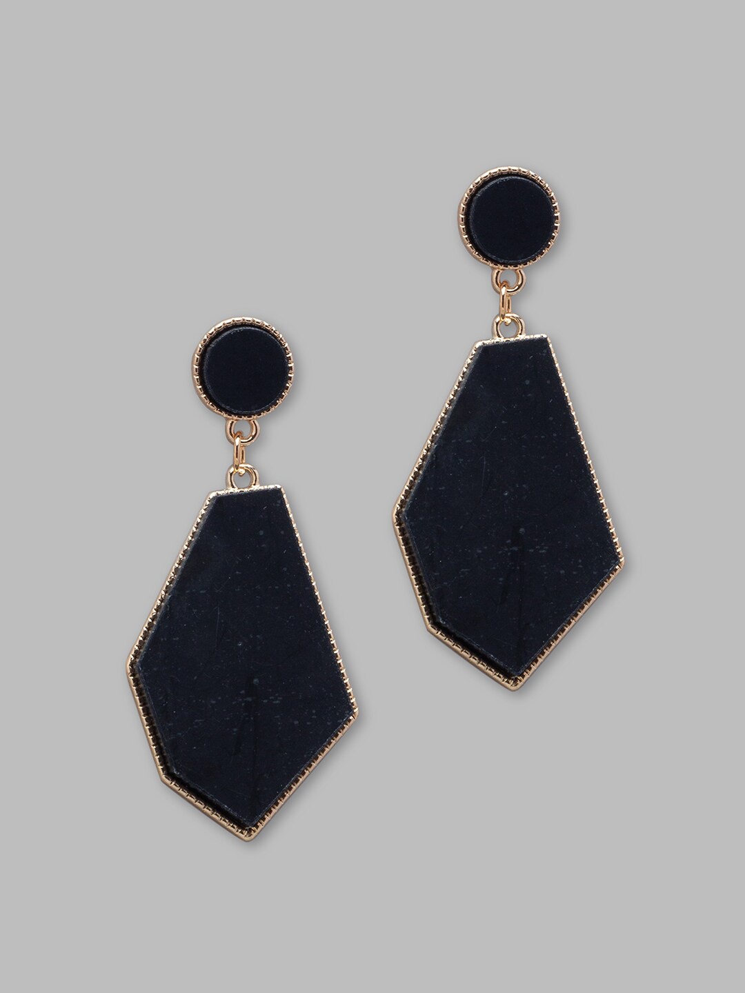

Globus Black Geometric Drop Earrings