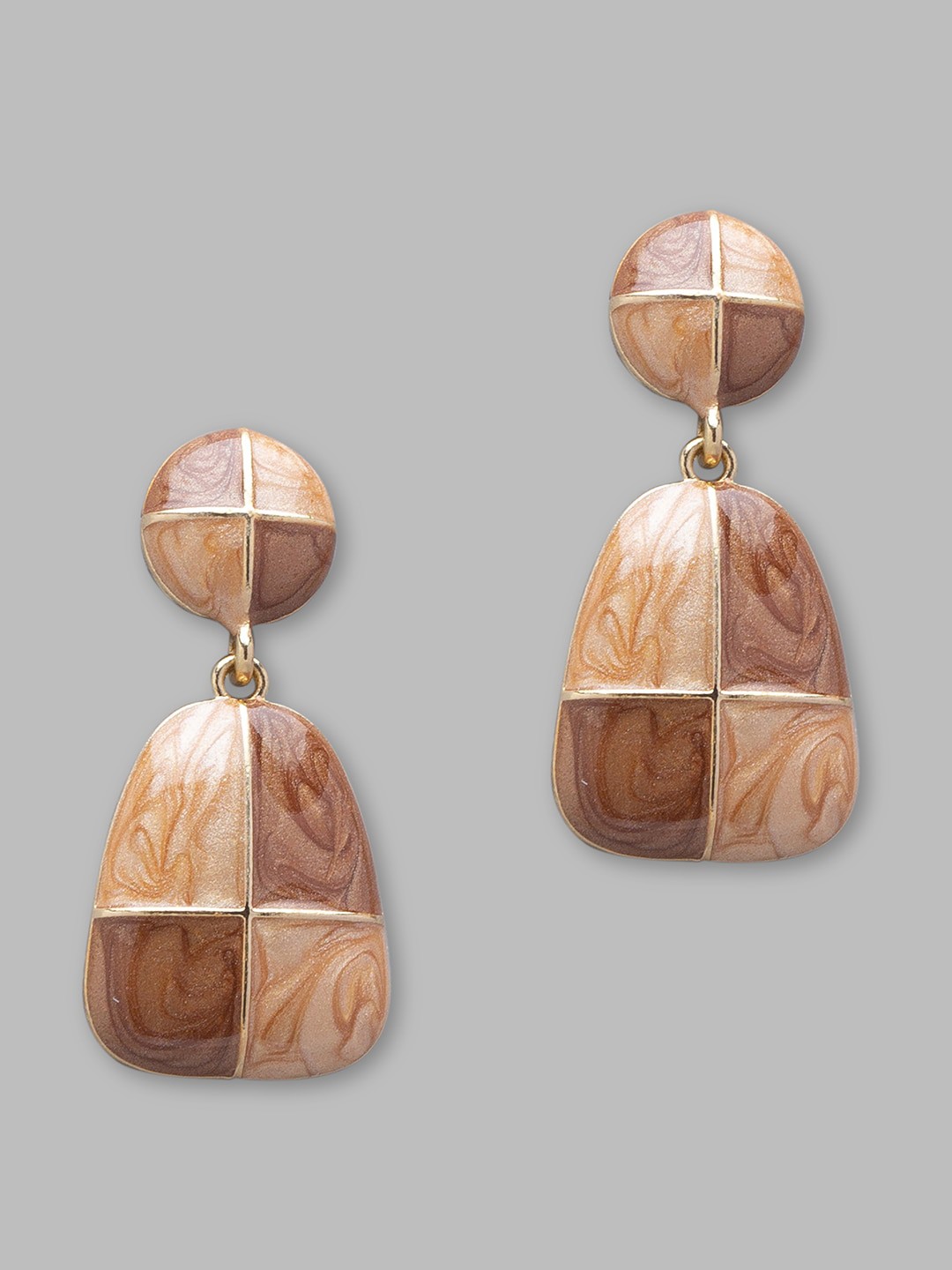 

Globus Brown Geometric Earrings