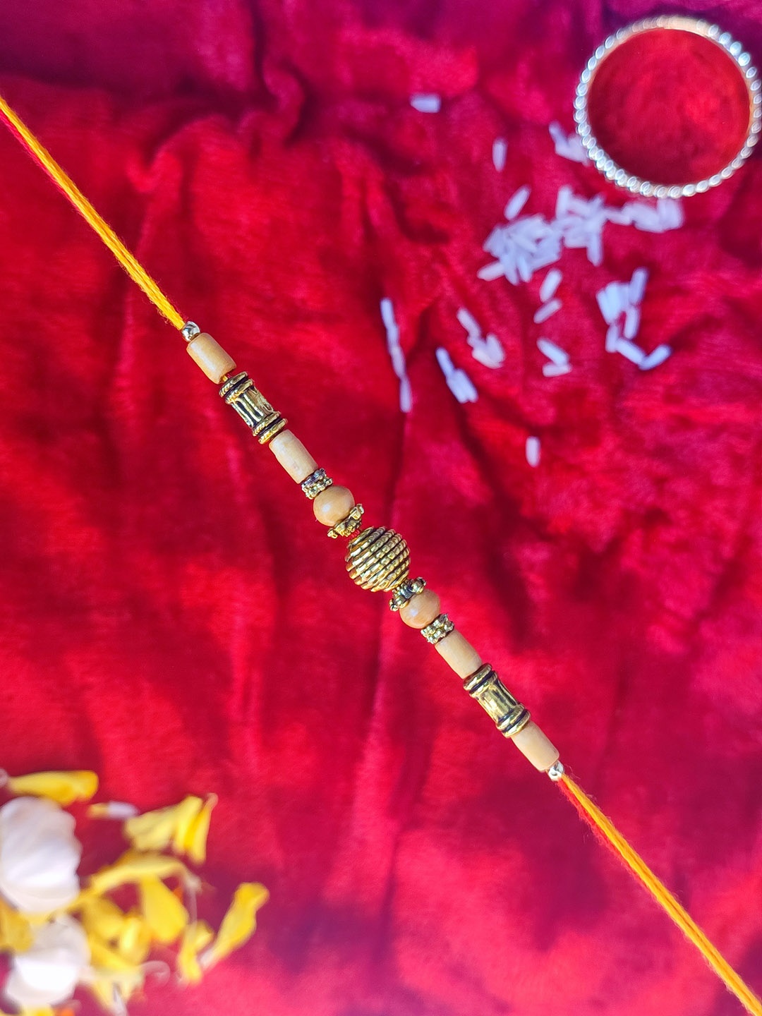 

CRAYTON Men Gold-Toned Beaded Rakhi