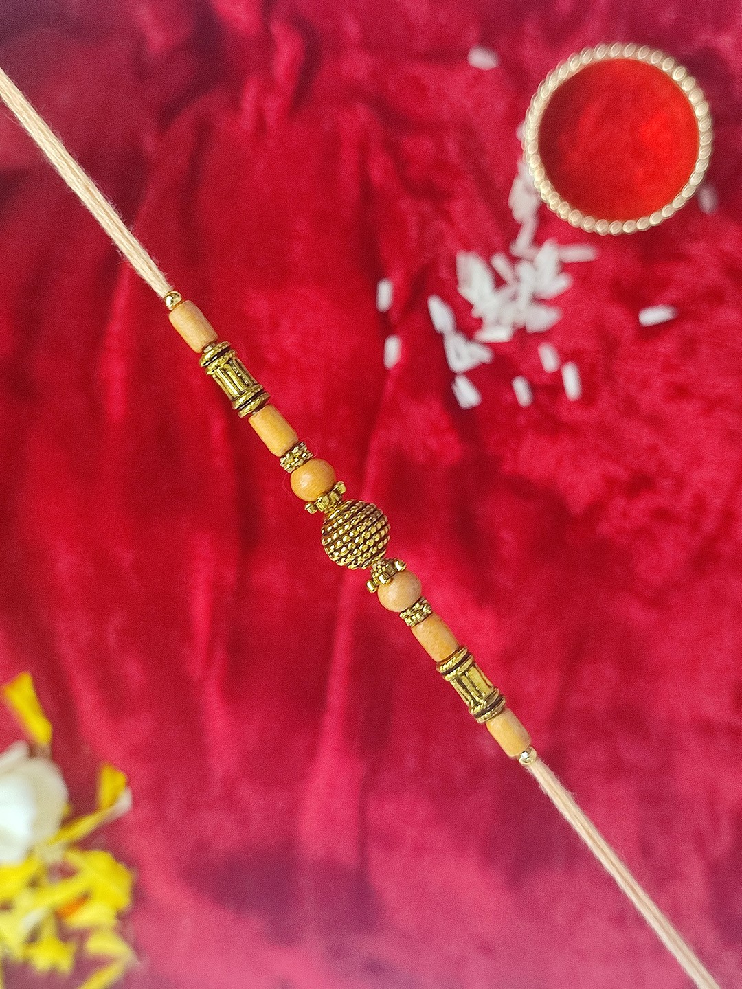 

Crayton Gold-Toned Beaded Rakhi