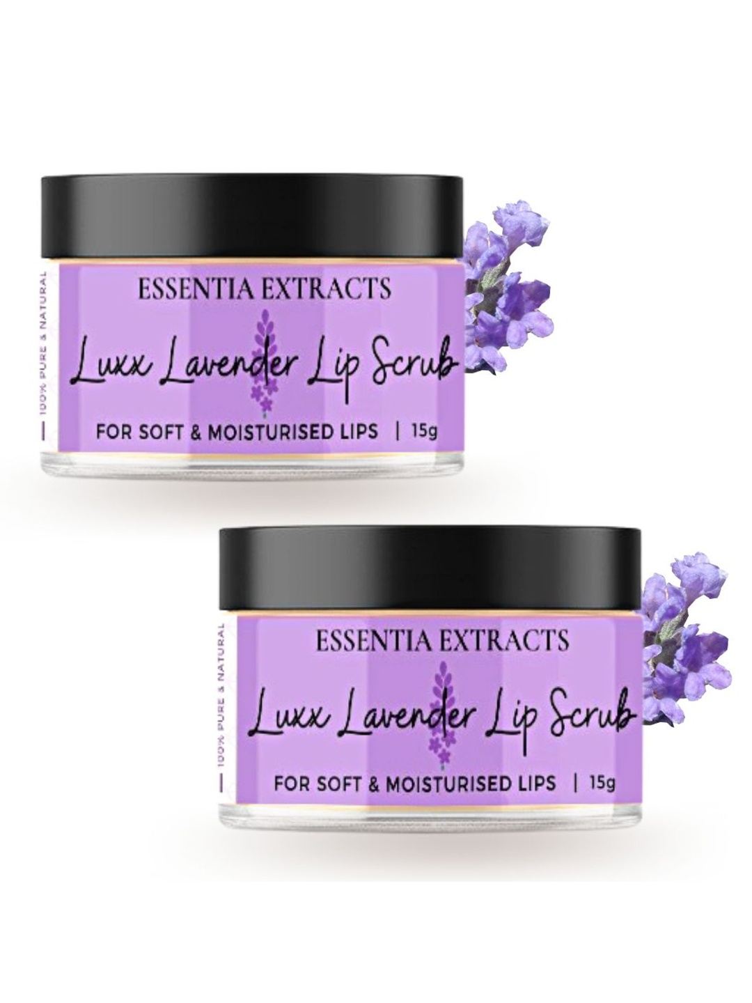 

ESSENTIA EXTRACTS Set Of 2 Luxx Lavender Lip Scrub, Yellow