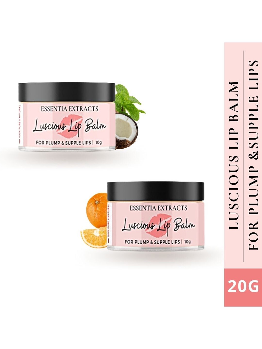 

ESSENTIA EXTRACTS Set Of 2 Luscious Lip Balm 20 g, Yellow
