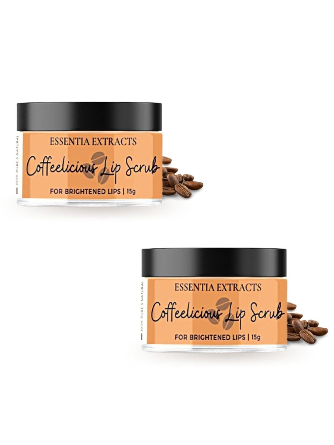 

ESSENTIA EXTRACTS Set Of 2 Coffeelicious Lip Scrub 30 g, Yellow