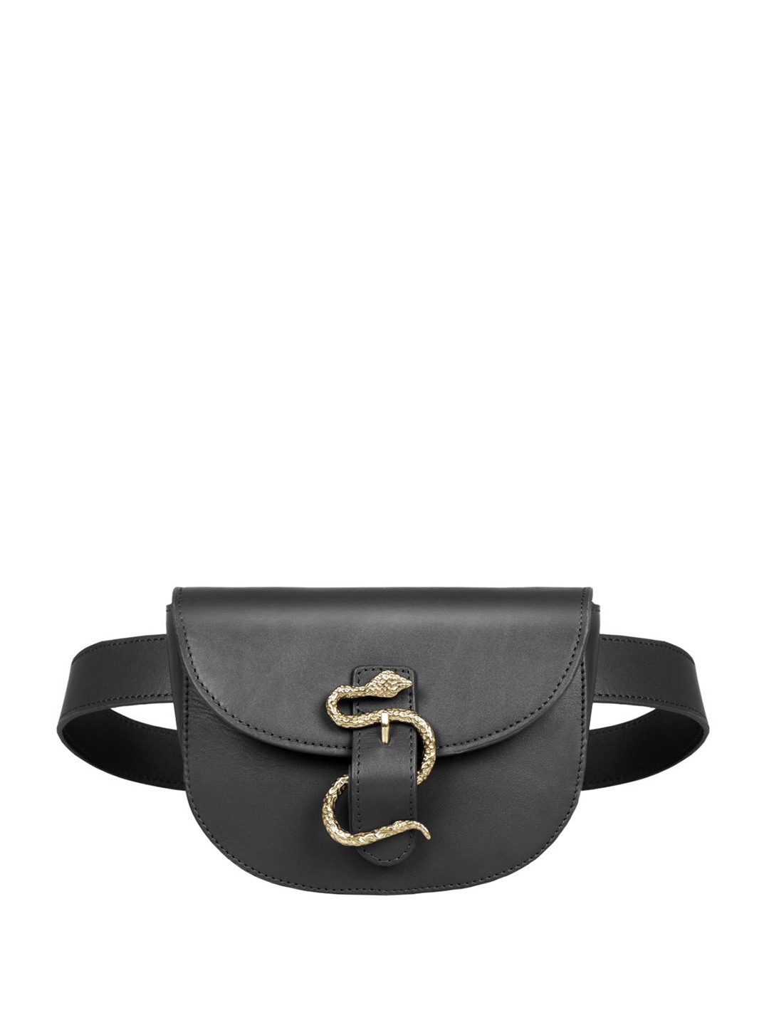 

Hidesign Black Leather Half Moon Sling Bag