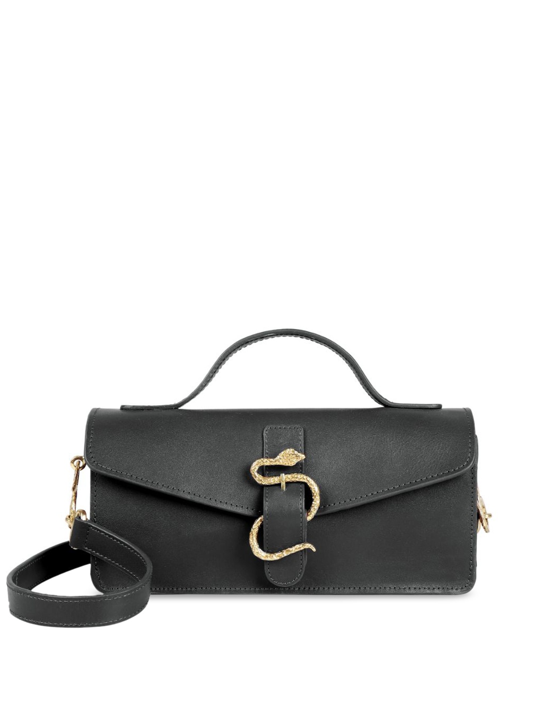 

Hidesign Black Leather Bowling Satchel