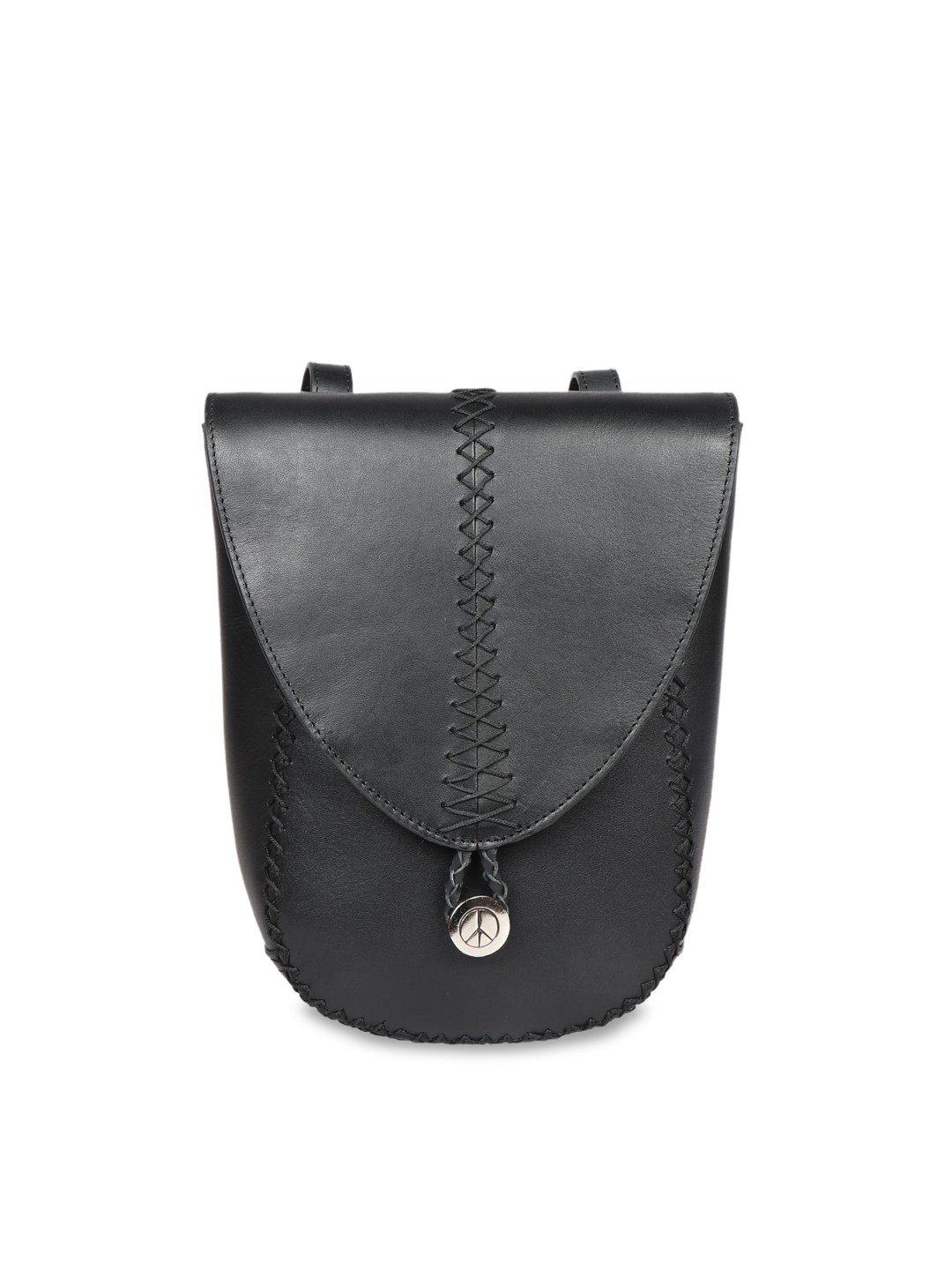

Hidesign Black Leather Bucket Sling Bag