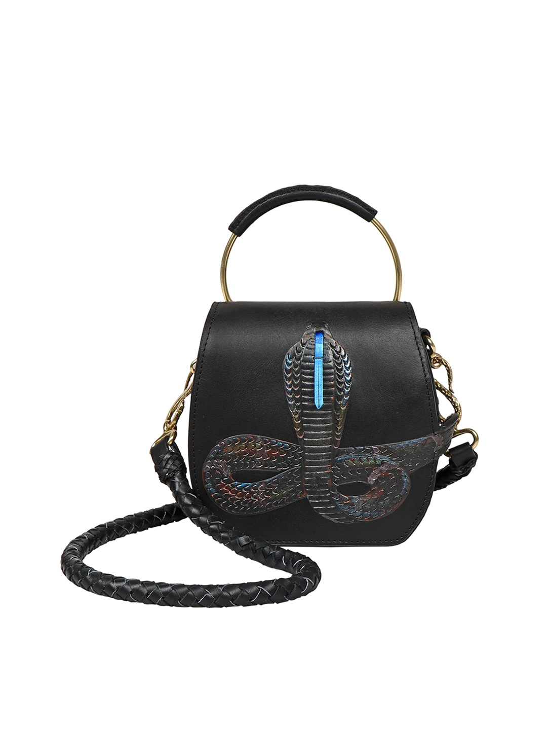 

Hidesign Black Leather Structured Handheld Bag