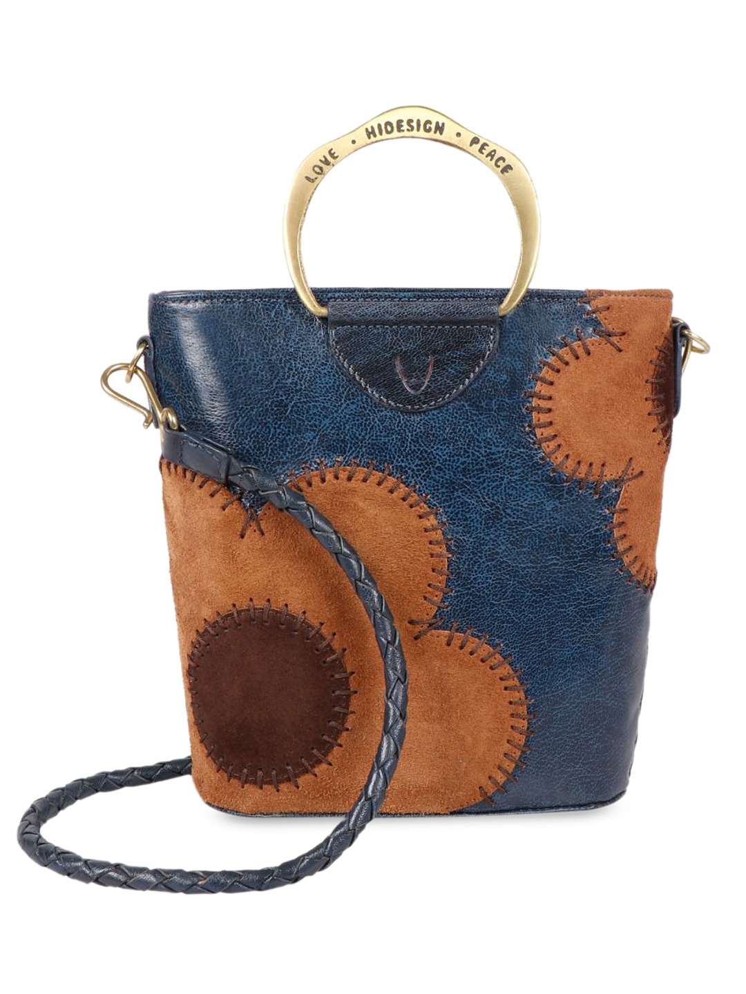 

Hidesign Blue Leather Shopper Handheld Bag