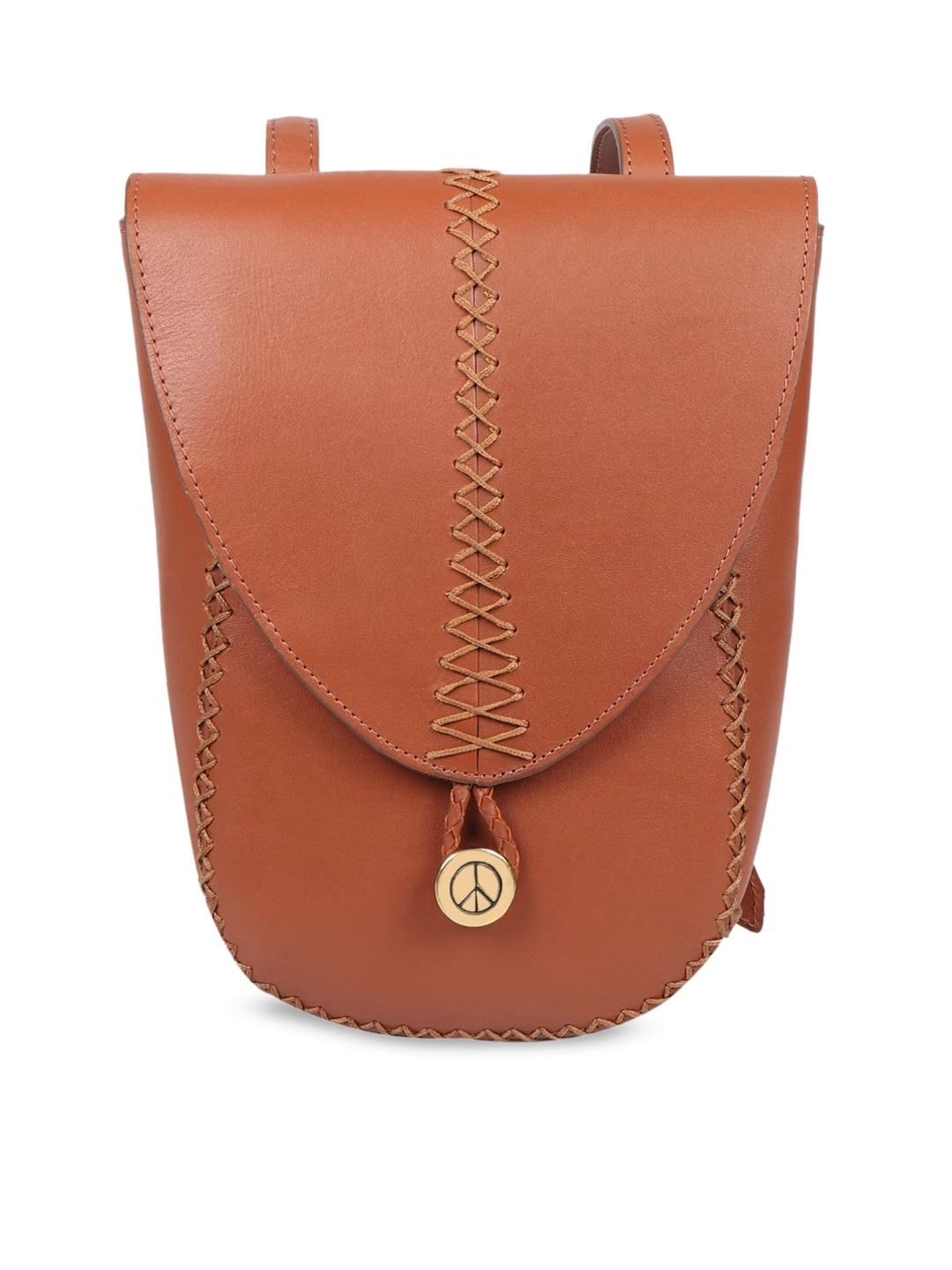 

Hidesign Tan Leather Structured Tote Bag