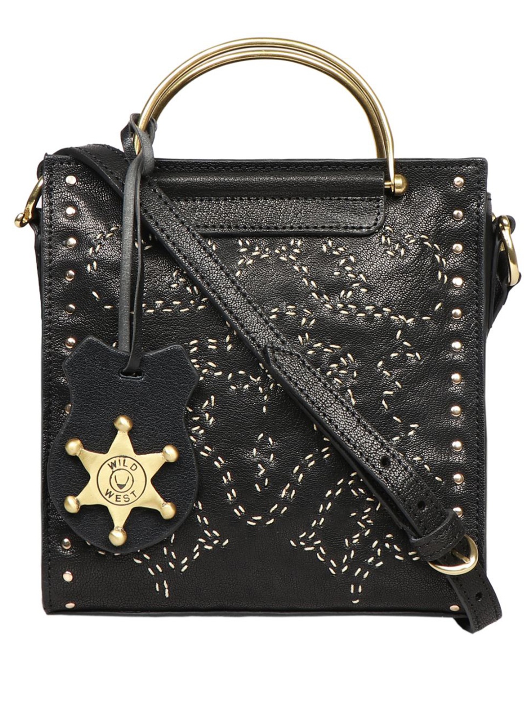 

Hidesign Black Leather Structured Handheld Bag