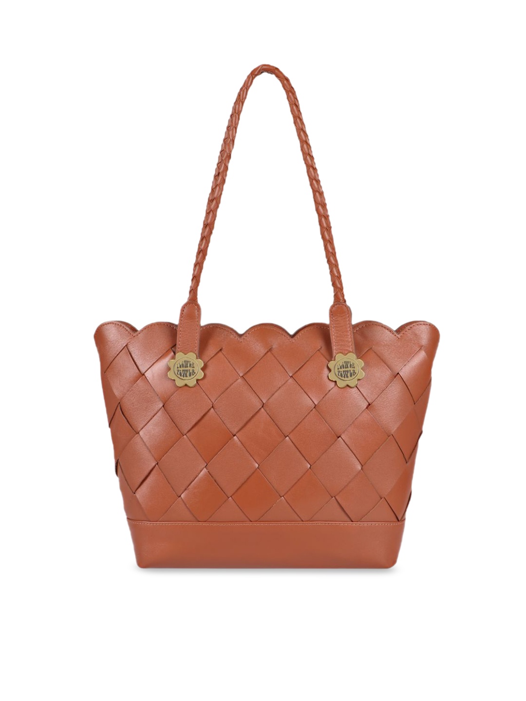 

Hidesign Tan Geometric Leather Swagger Shoulder Bag with Quilted
