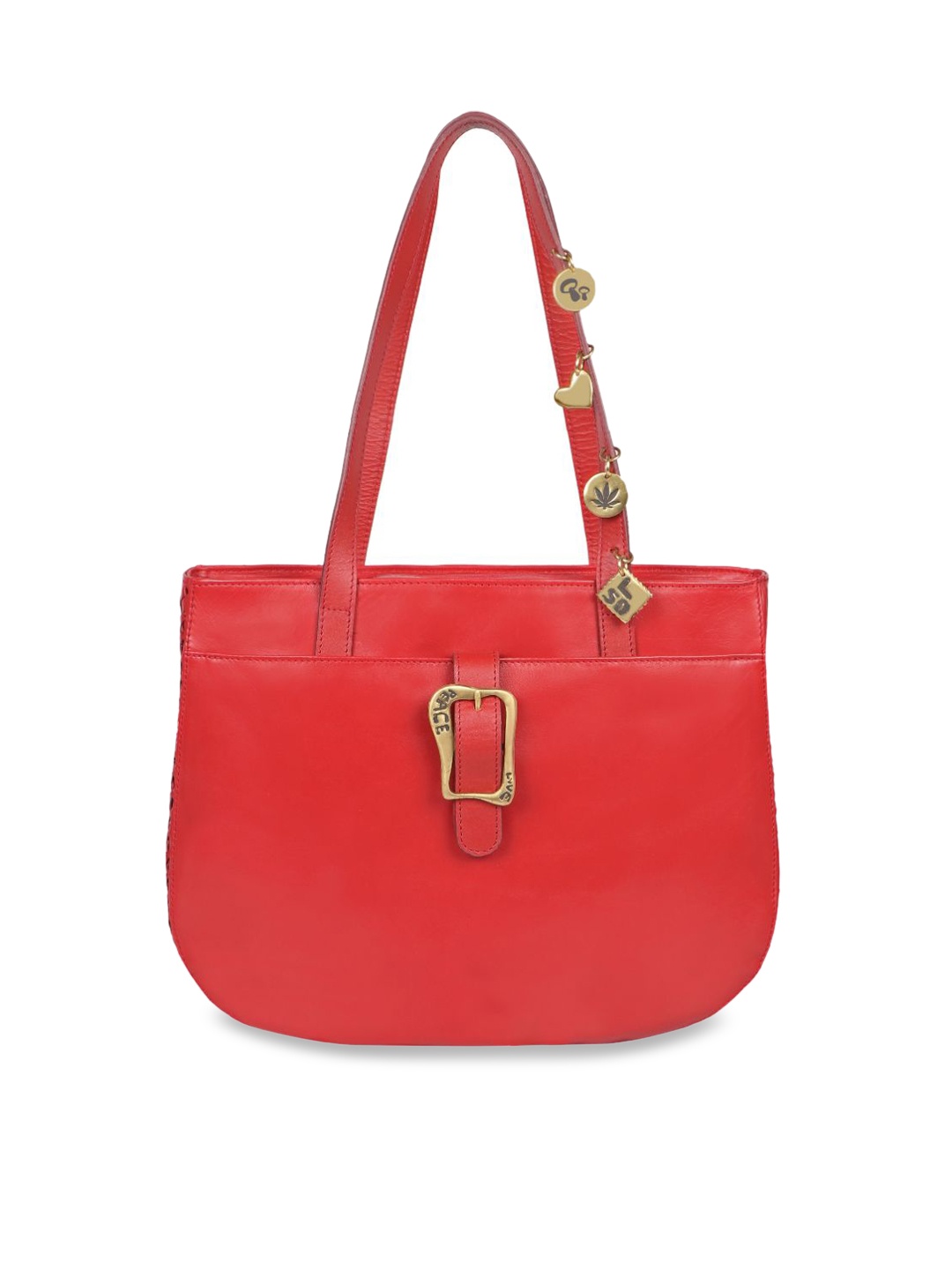 

Hidesign Red Leather Structured Shoulder Bag