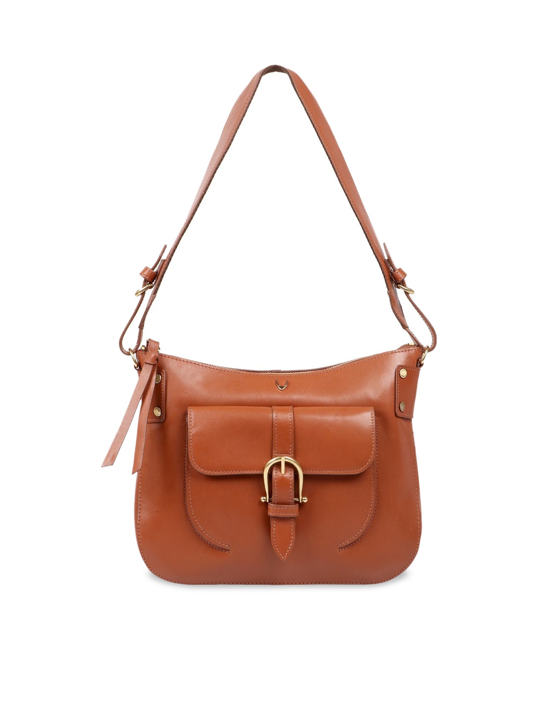 

Hidesign Tan Leather Structured Sling Bag