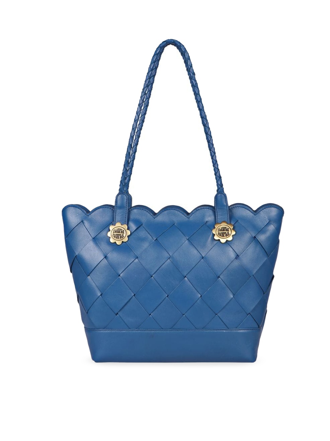 

Hidesign Blue Geometric Leather Structured Shoulder Bag
