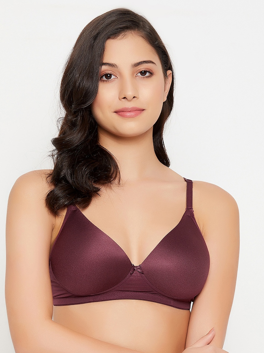 

Clovia Level 1 Push-Up Non-Wired Demi Cup Multiway T-shirt Bra, Maroon