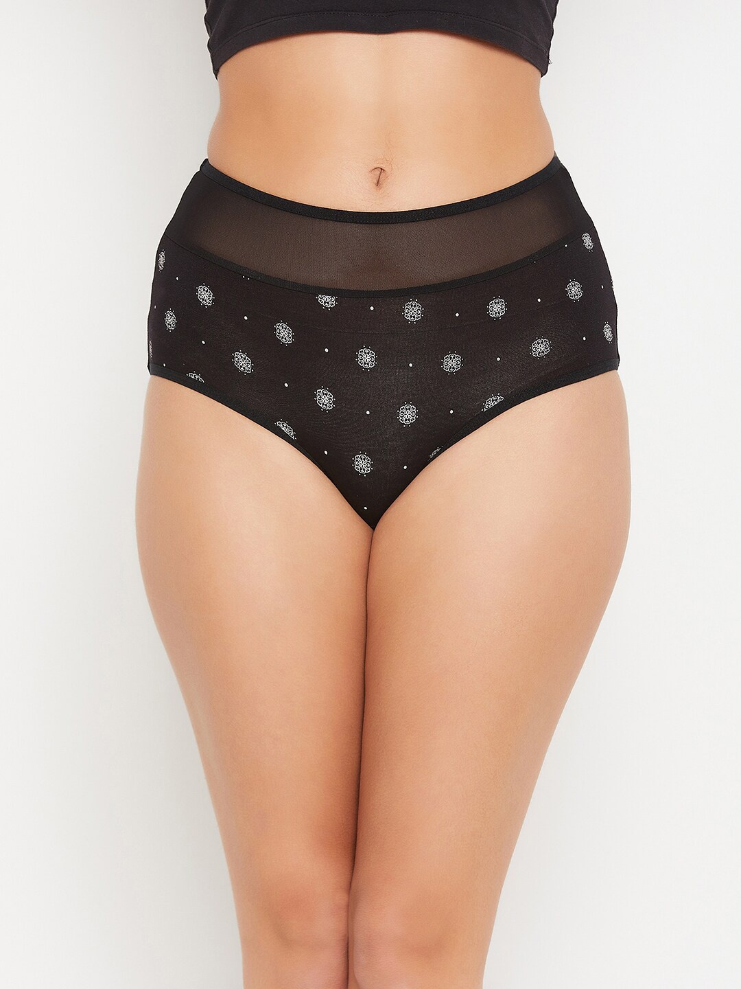 

Clovia Women Black & White Printed Hipster Briefs