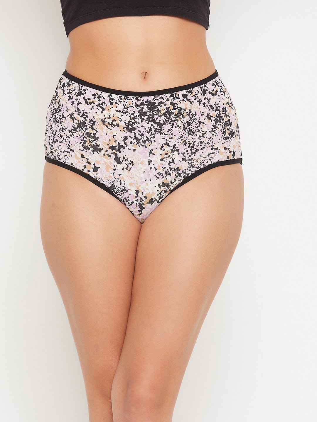 

Clovia Women Purple & Black Printed Cotton Hipster Brief