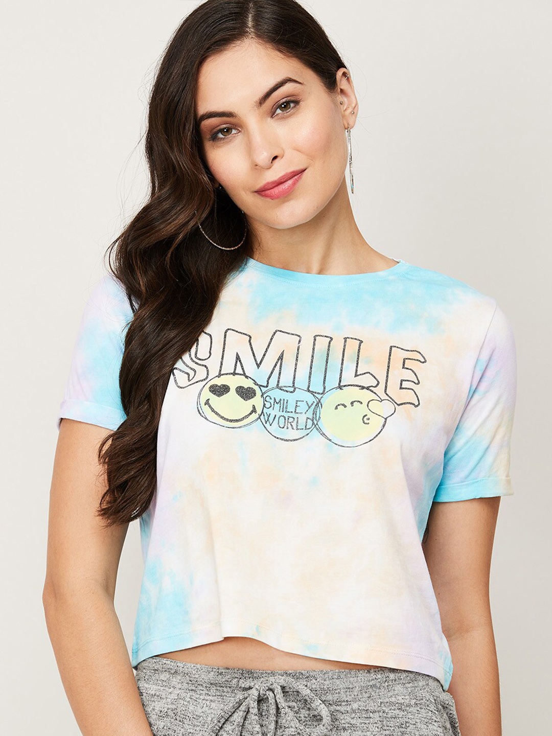 

SmileyWorld Multicoloured Print Crop Top, Multi