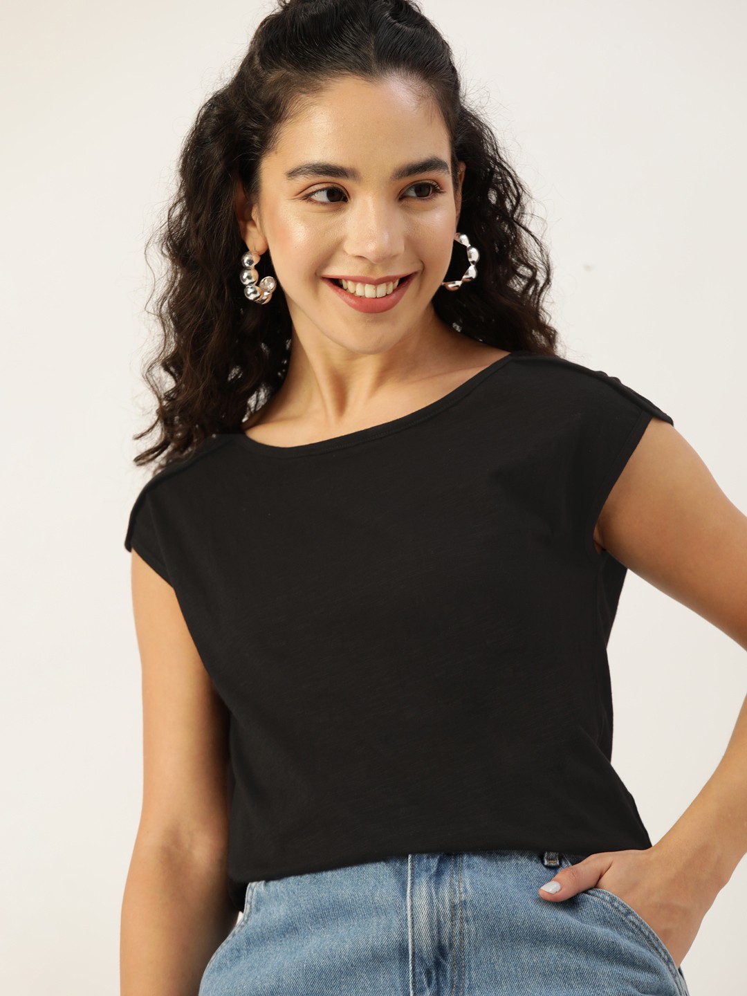 

DressBerry Women Black T-shirt