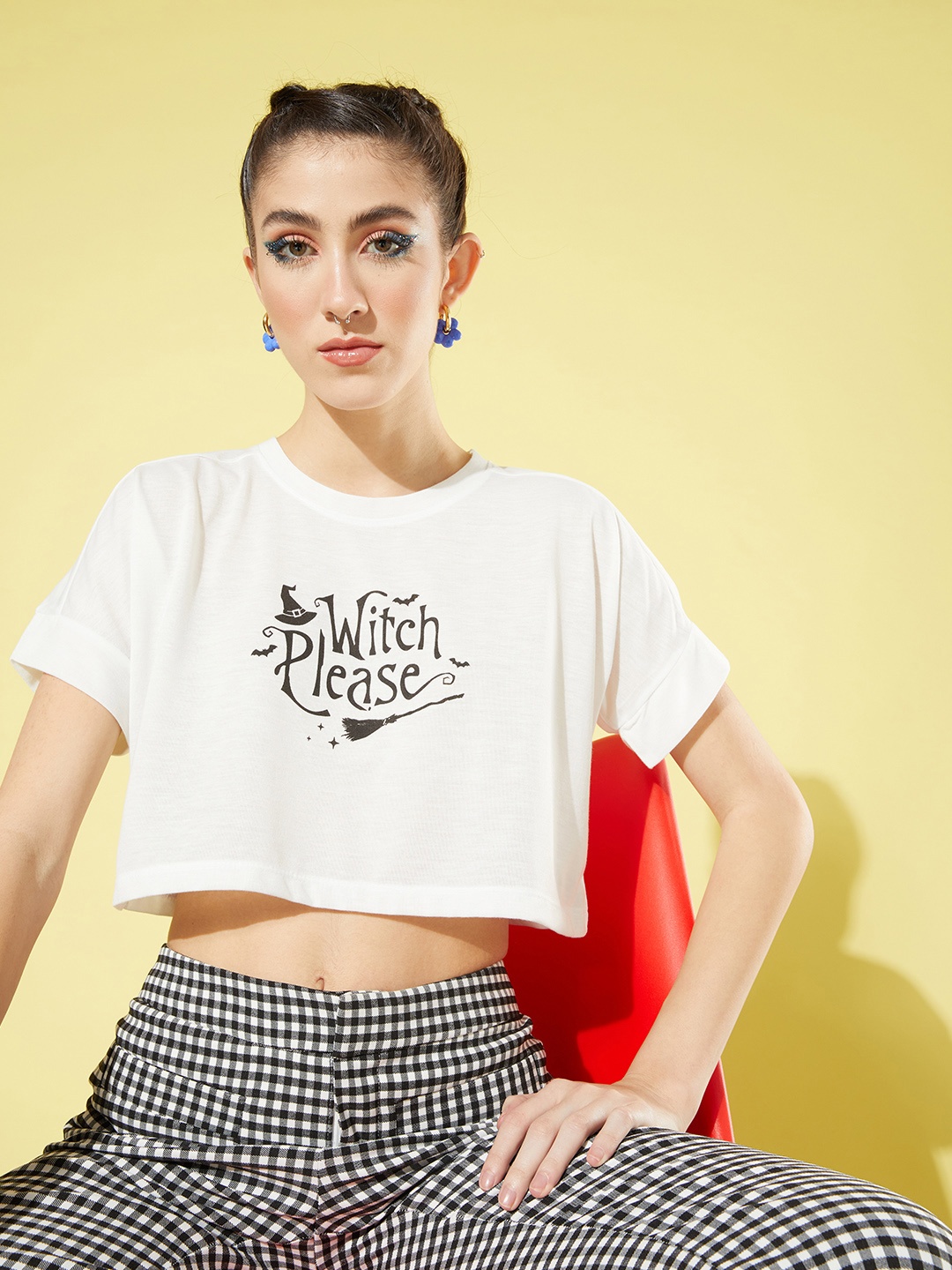 

4WRD by Dressberry Women White Typography Printed T-shirt