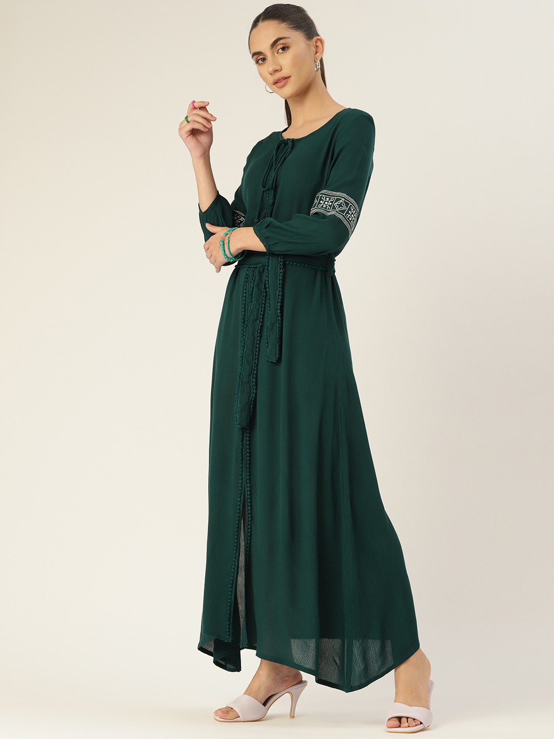 

DressBerry Green Solid Maxi Dress