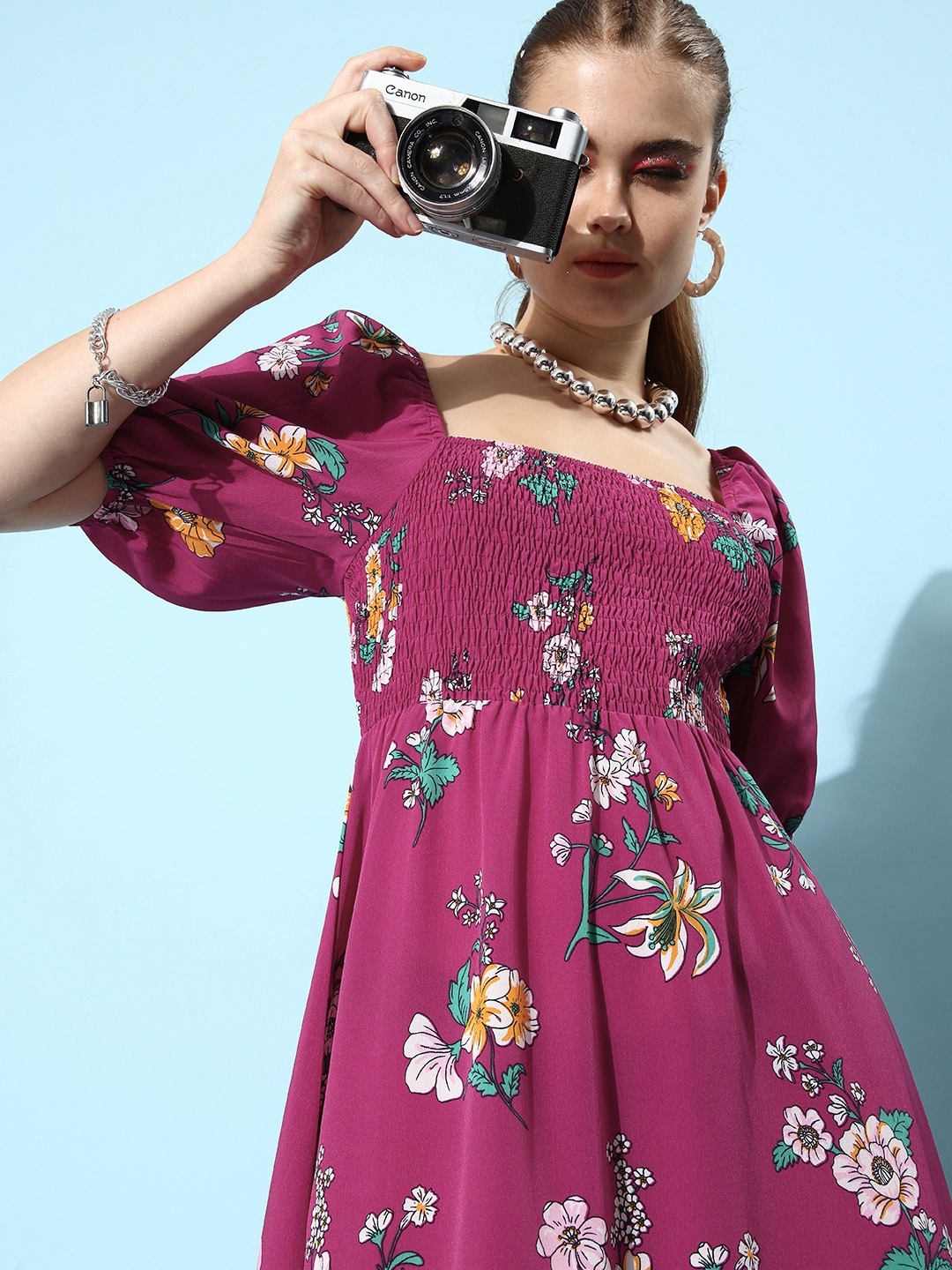 

DressBerry Women Purple Floral Vacay Attire