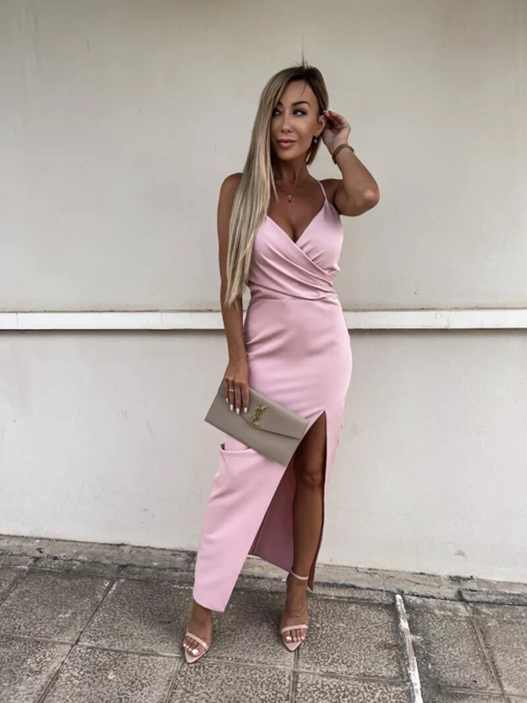 

BoStreet Pink Asymmetric Bodycon Dress
