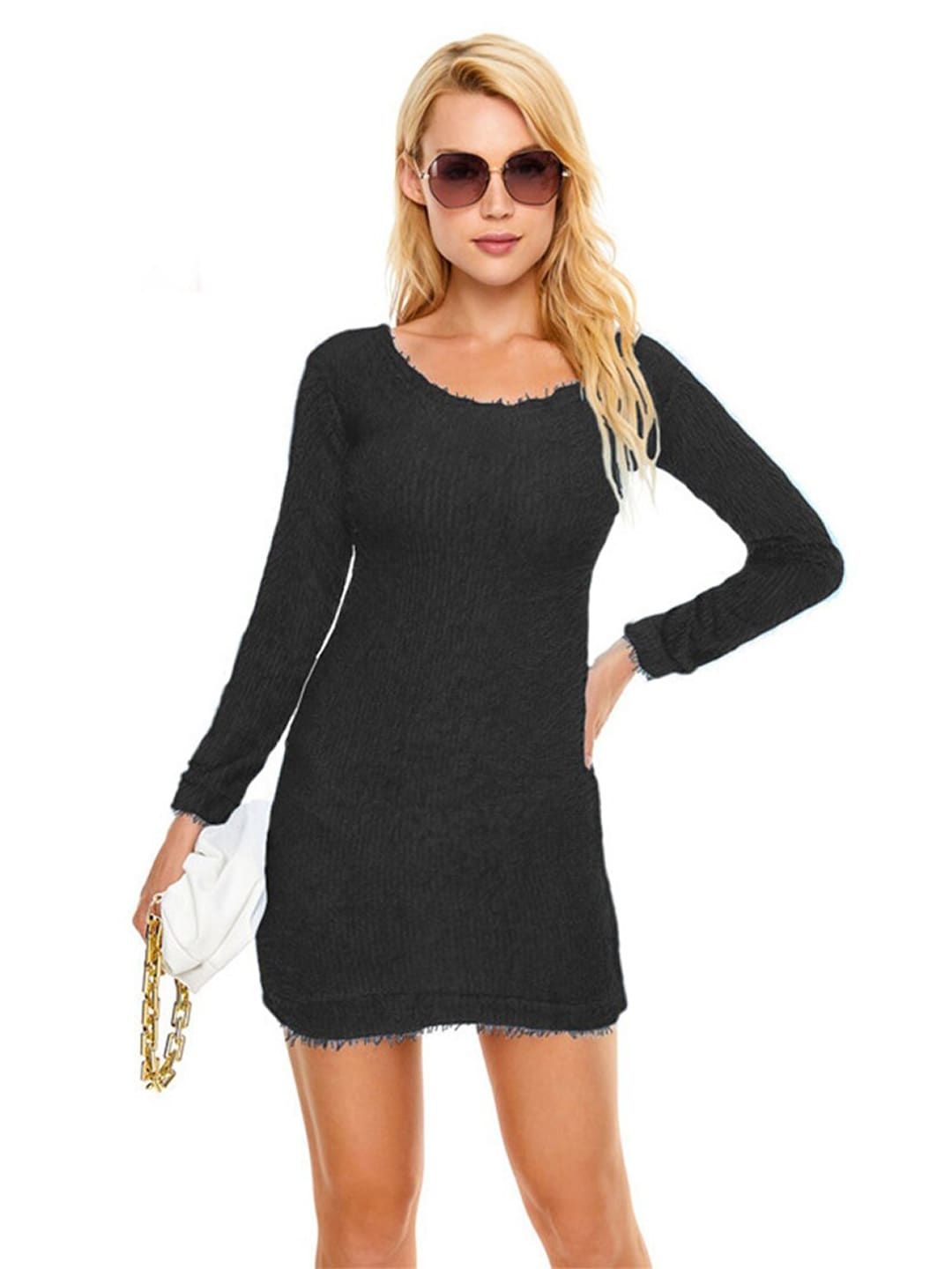 

BoStreet Black Solid Bodycon Mini Dress