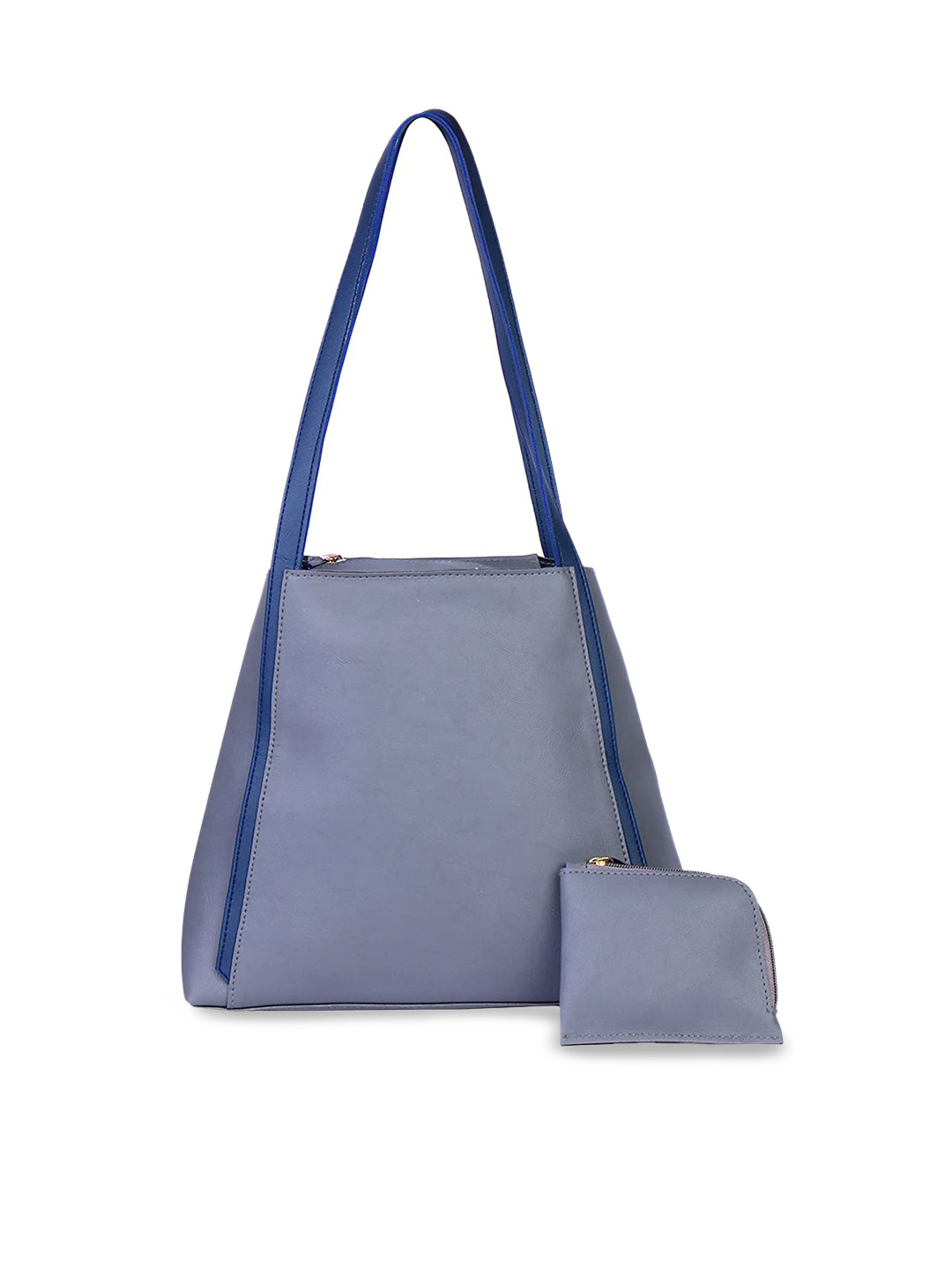 

The Mini NEEDLE Grey Colourblocked PU Structured Shoulder Bag with Tasselled
