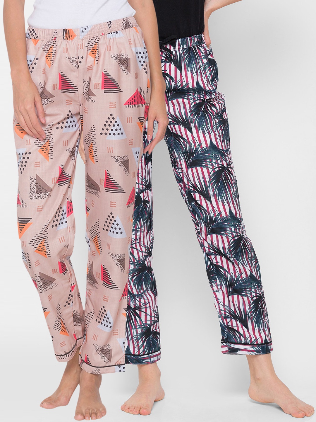 

FashionRack Women Pack of 2 Printed Lounge Pants, Beige