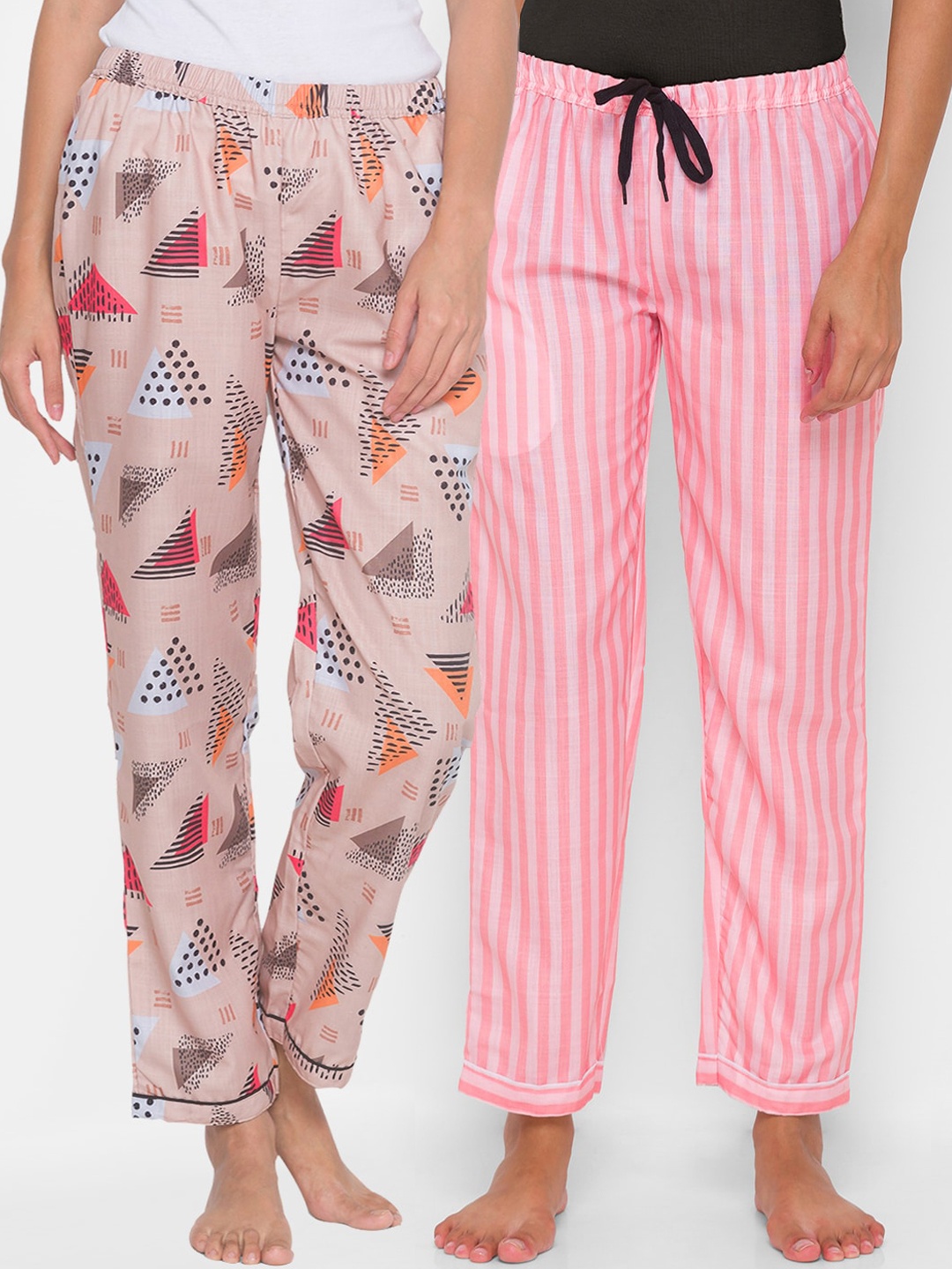 

FashionRack Women Pack of 2 Printed Lounge Pants, Beige