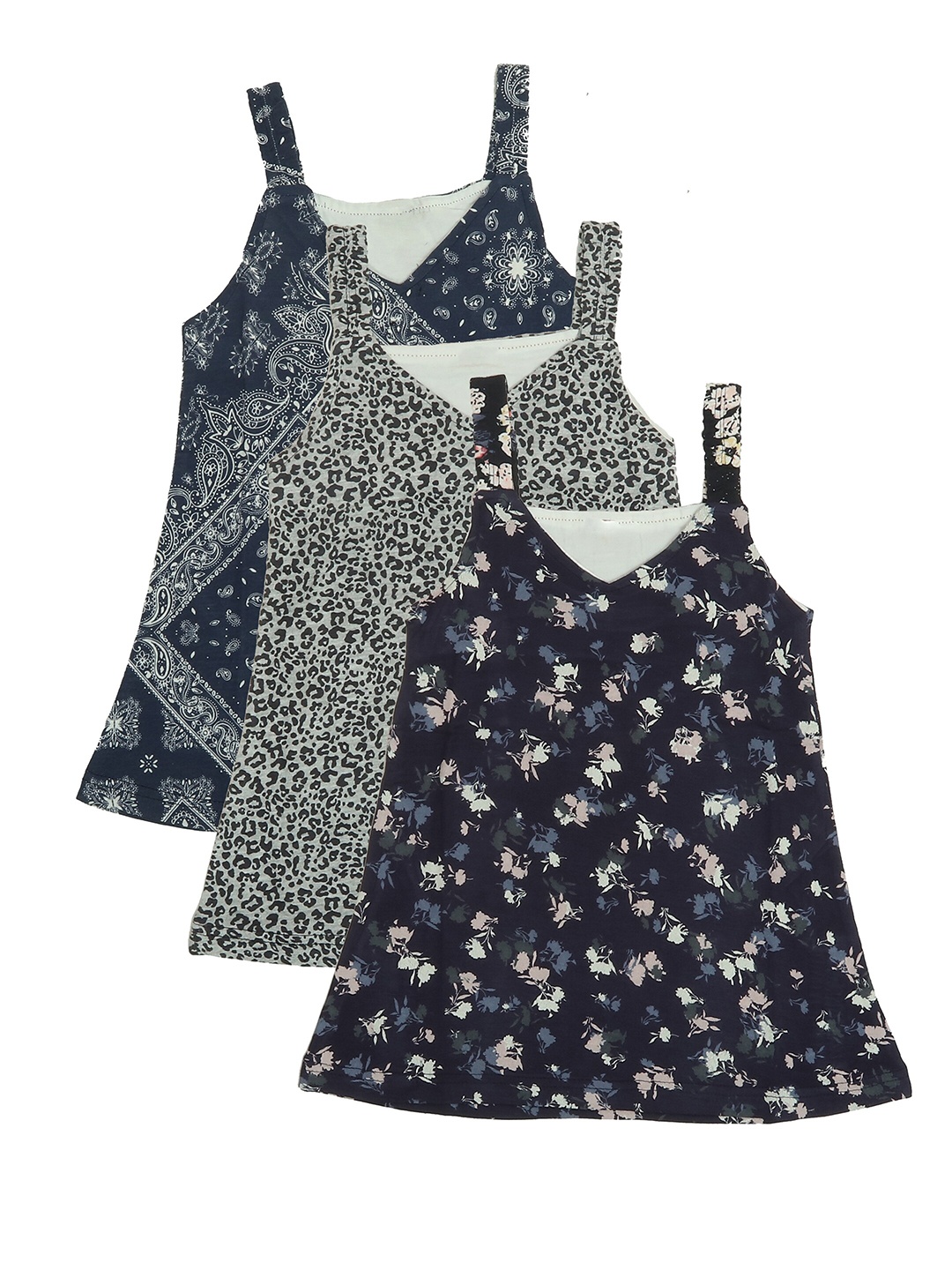 

OLIVE MIST Blue & Black Floral A-Line Dress