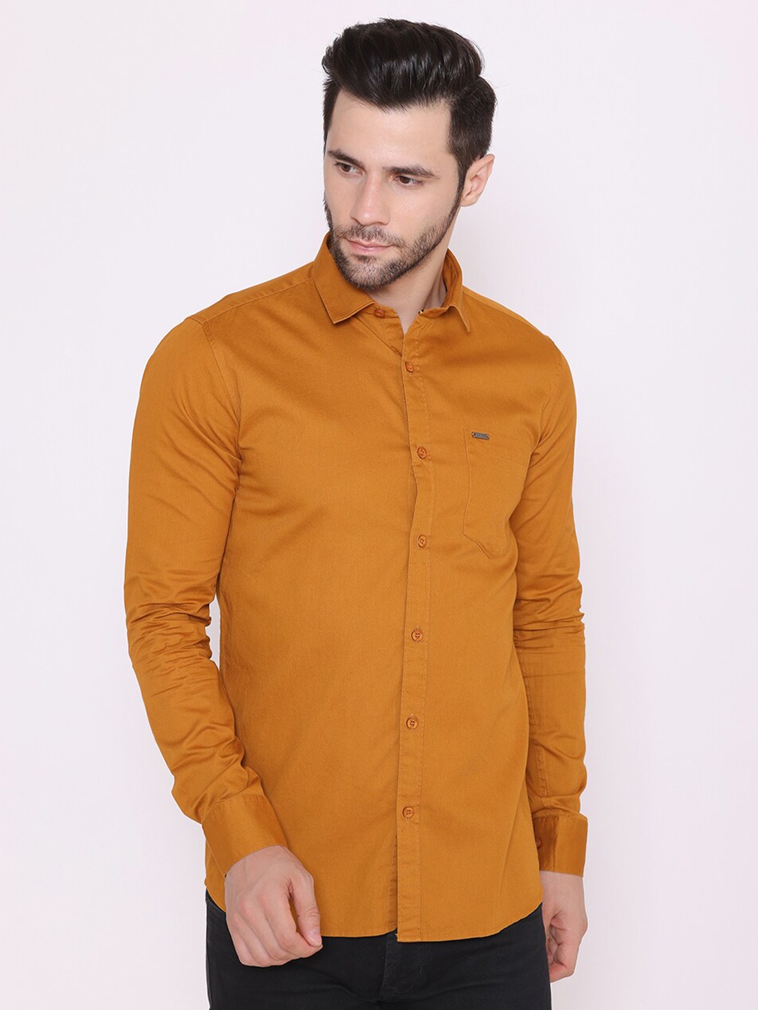 

BRACLO Men Mustard Classic Slim Fit Casual Shirt