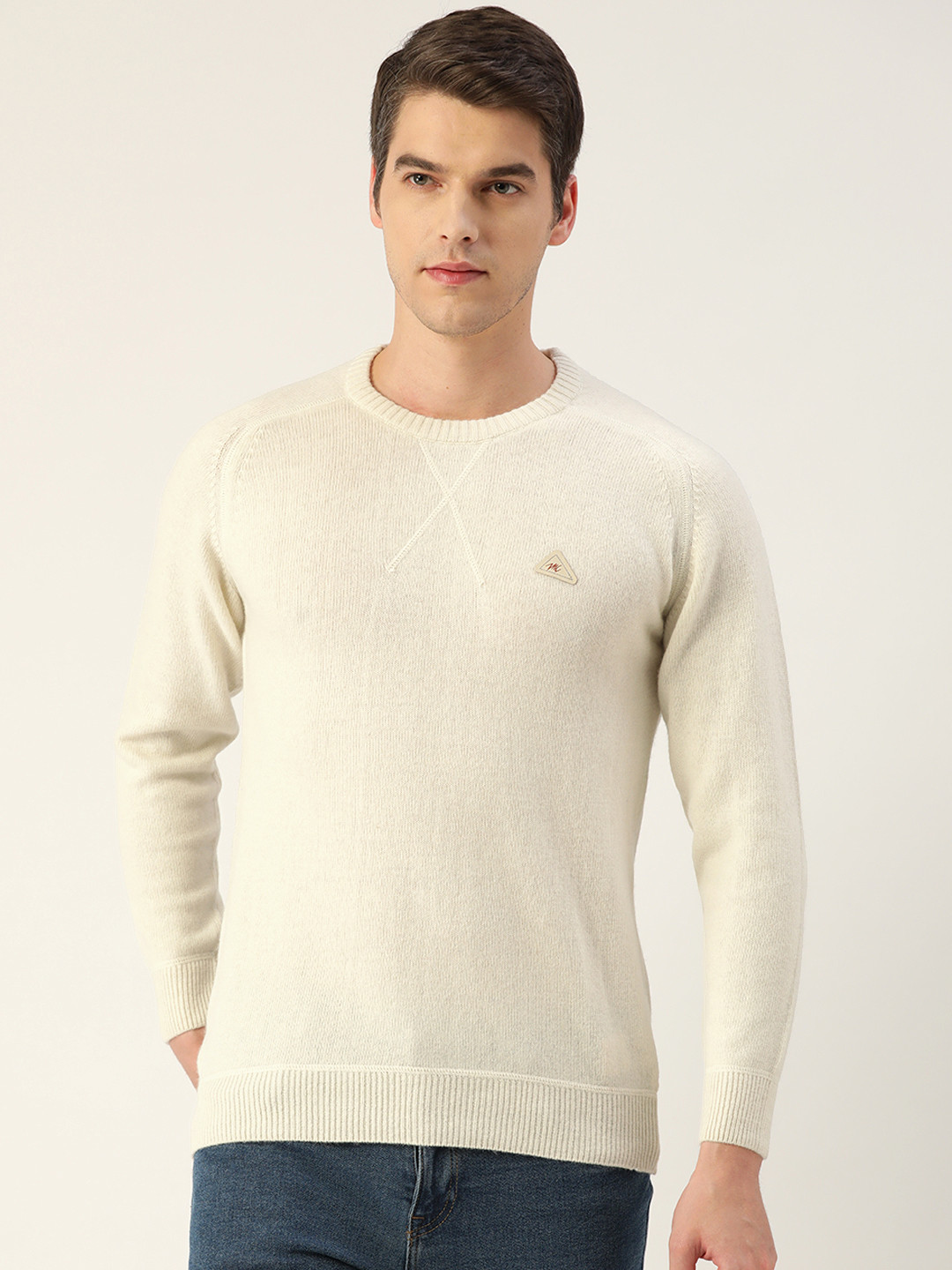 

Monte Carlo Men Off White Fine Knit Pullover